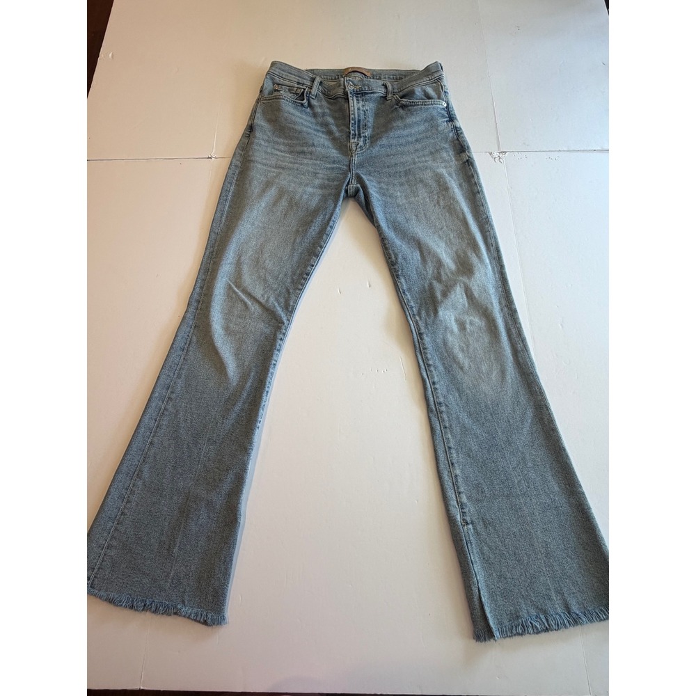 7 For All Mankind Luxe Vintage Bootcut Tailorless Jeans Light Wash Blue 32